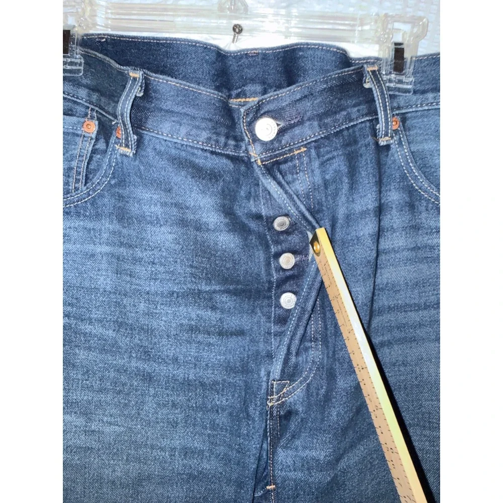 Levis 501 Original Fit Mens Dark Wash Straight Leg Button Fly Jeans 40x30